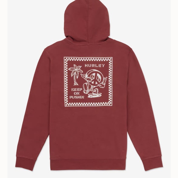 Hurley Pushin Pullover Hoodie NWT Large Surfer/ Skater - Picture 2 of 8